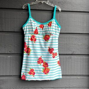 RELATIVITY FLORAL STRIPED SWIM SUIT SIZE LARGE NEW